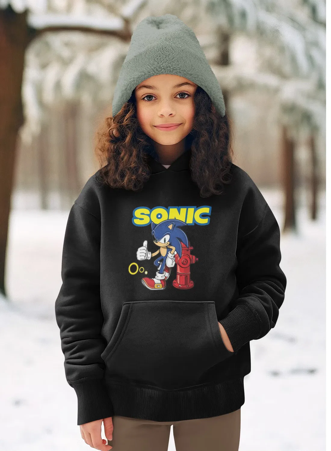 Худи с принтом Sonic Zoom, черный