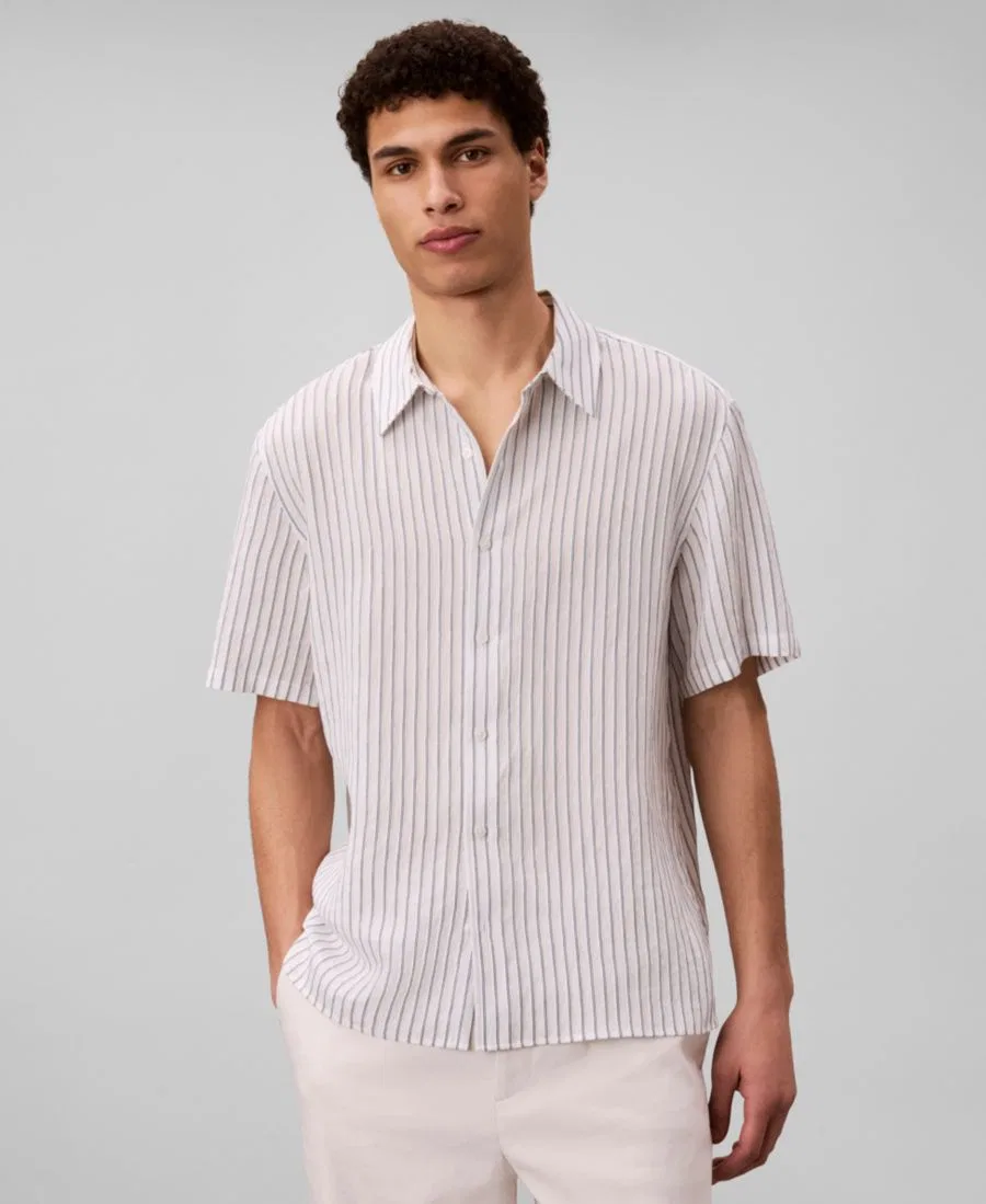 Рубашка классического кроя с полосами из пряжи Calvin Klein, Brilliant White