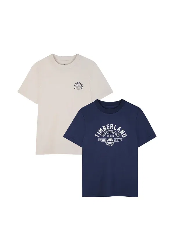 Комплект из 2 футболок с принтом Print T-shirt Timberland, Blu/Bianco, белый/синий