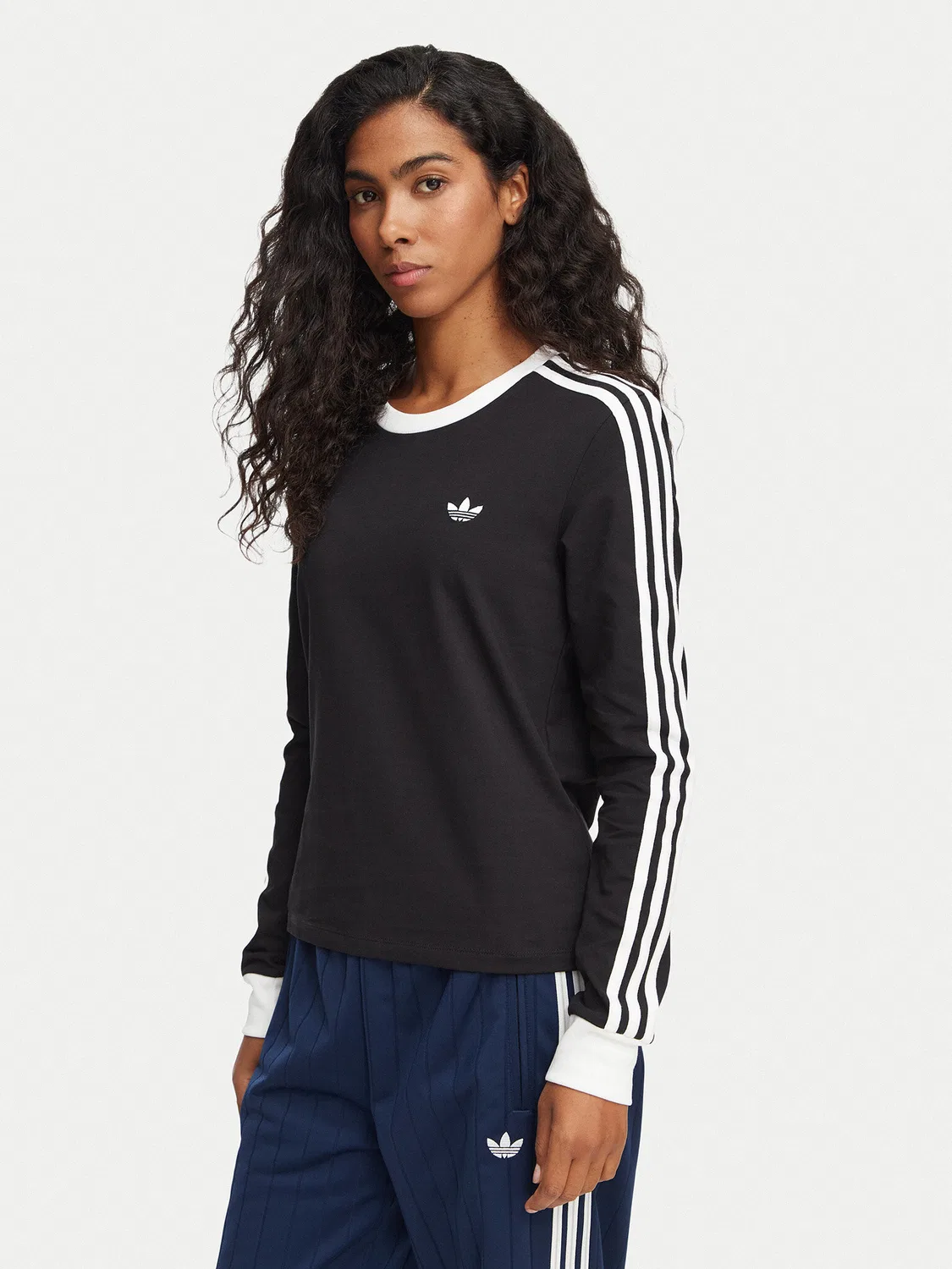 Женская блузка приталенного кроя Stripes Adidas, черный