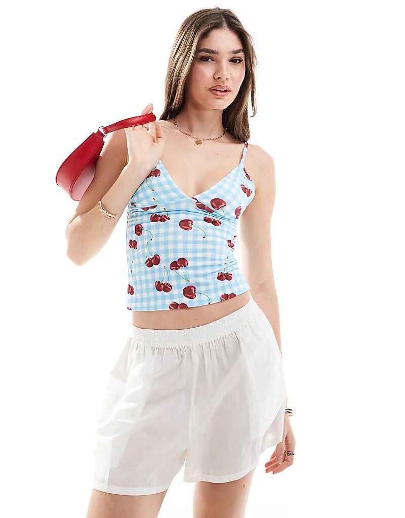 

Топ на бретельках вишневого цвета ASOS DESIGN