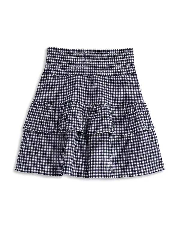 Детский топ для девочек с квадратным вырезом Aqua, Navy Gingham — фото 2