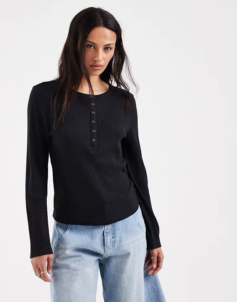 Свитер Levi's Rooney Waffle Henley, черный
