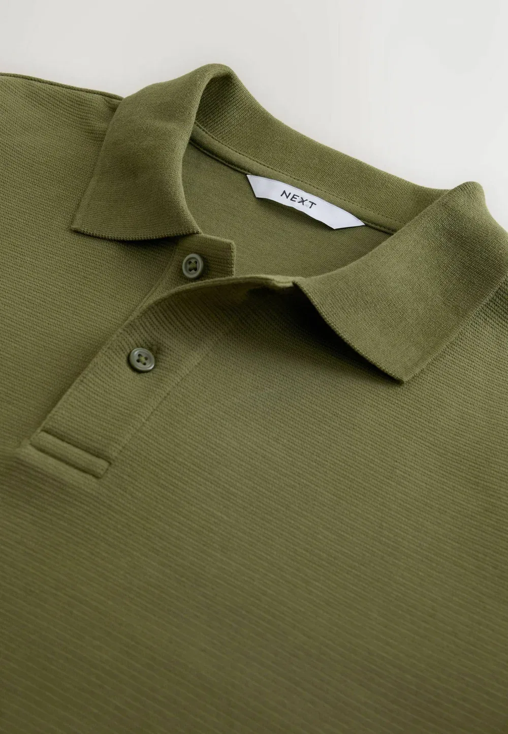 Рубашка-Поло стандартного кроя - элегантная текстура Next, Green Khaki — фото 2