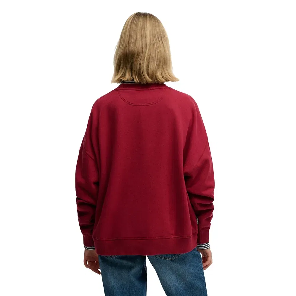 Женский свитшот свободного кроя Essential Logo Crew Superdry, Red — фото 2