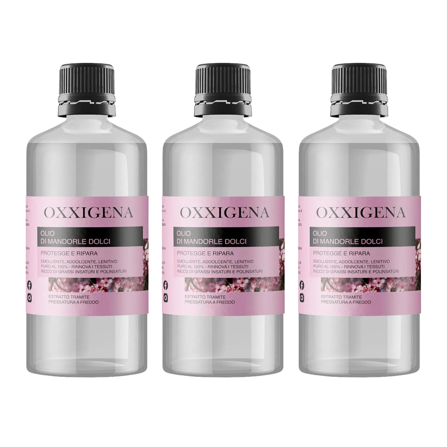Масло для тела Sweet Almond Oil, OXXIGENA, 3 x 1 л