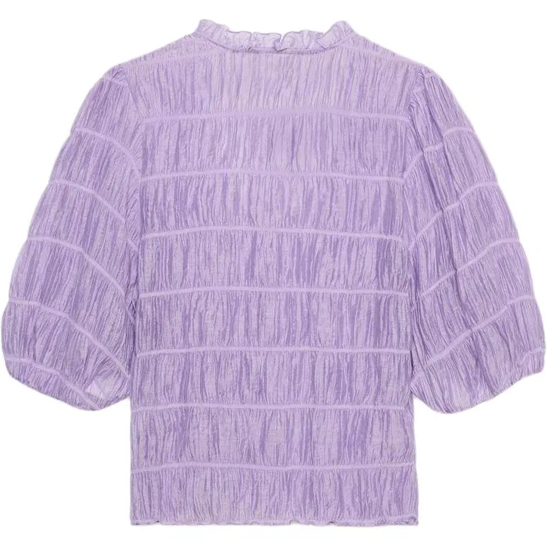 Женская рубашка с V-образным вырезом Light Purple ZARA — фото 3