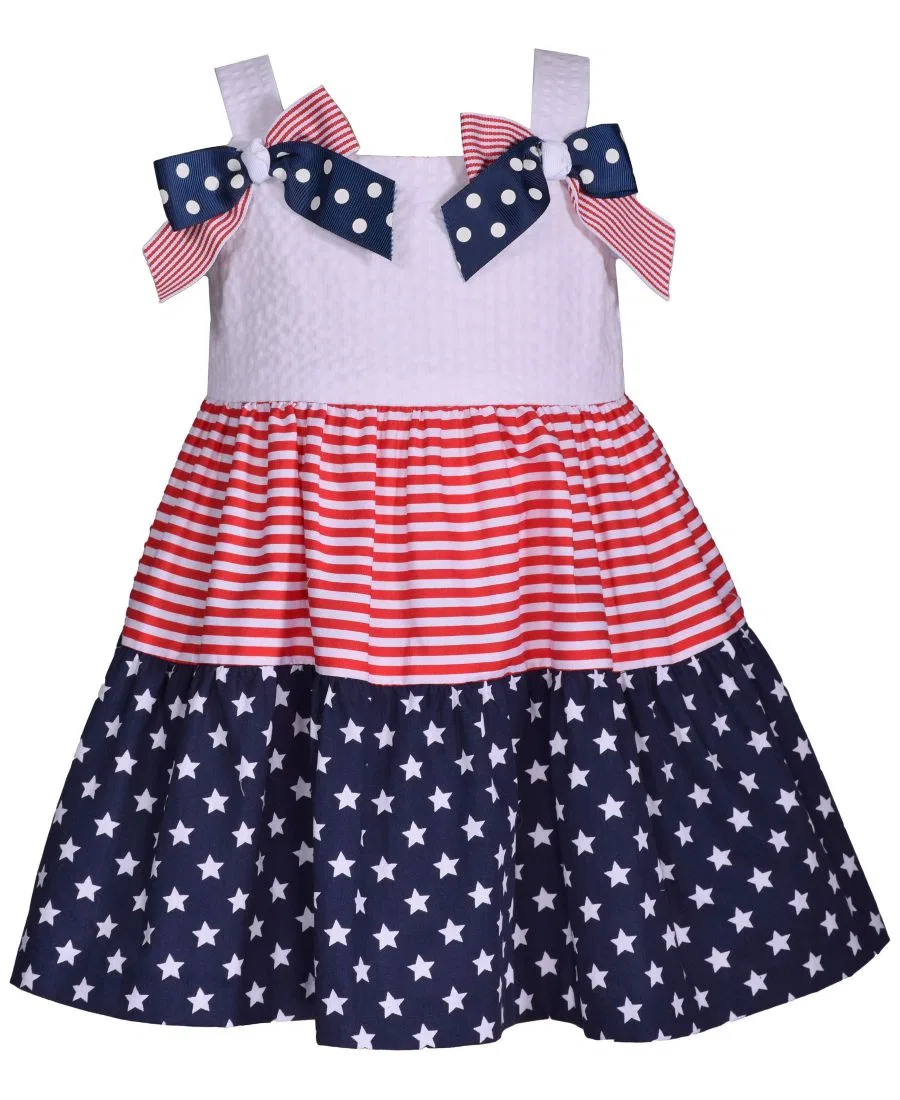 Платье без рукавов с принтом звезд Bonnie Jean, Red Navy
