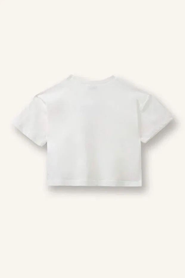 Детская футболка для девочек хлопковая с принтом Teddy Bear Defacto, White-Wt34 — фото 4