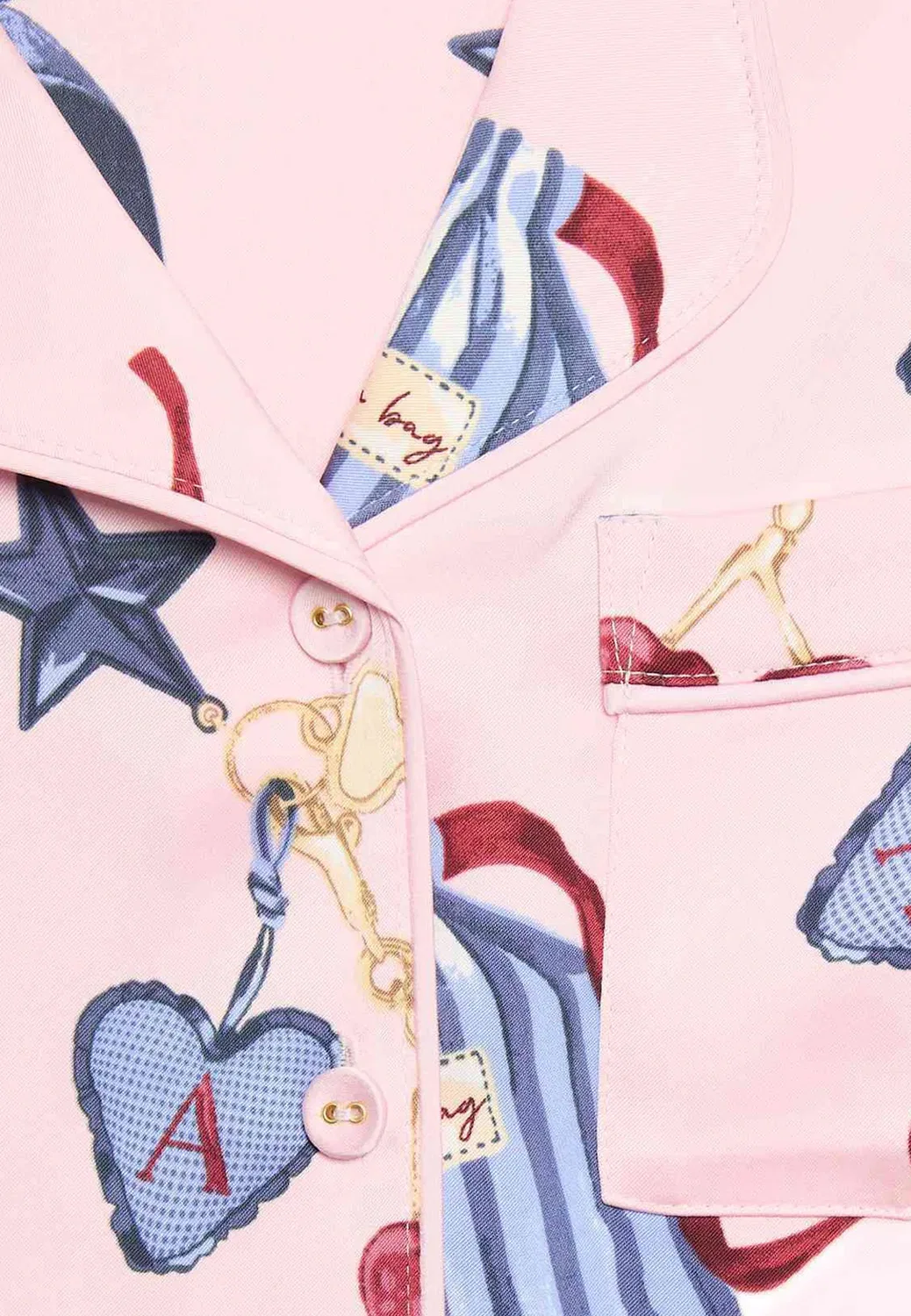 Комплект пижамы из атласа для ночевки (6-16 лет), унисекс Marks & Spencer, Pink Mix — фото 3