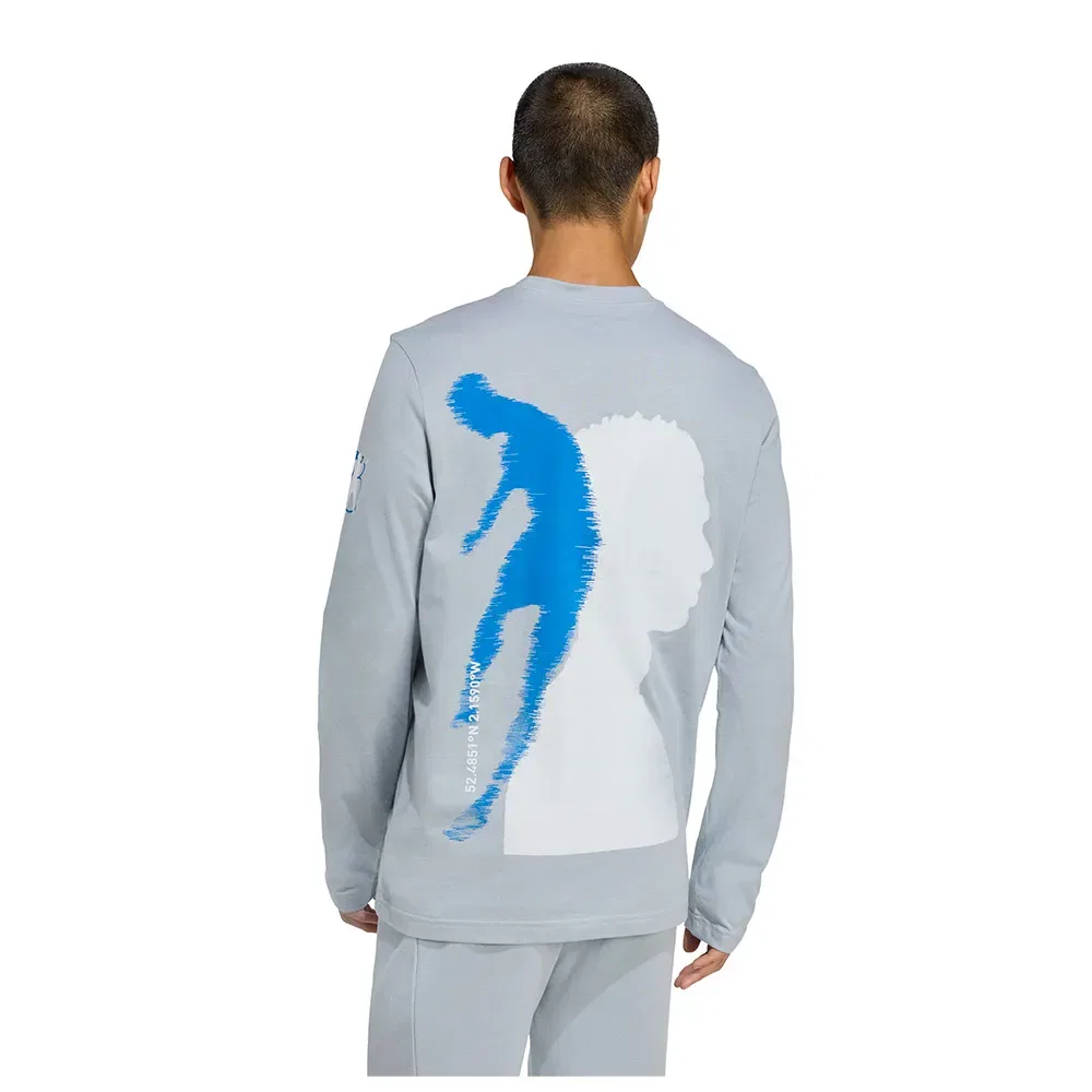 Мужская футболка с длинным рукавом с принтом Adidas Jude Bellingham, Grey — фото 2