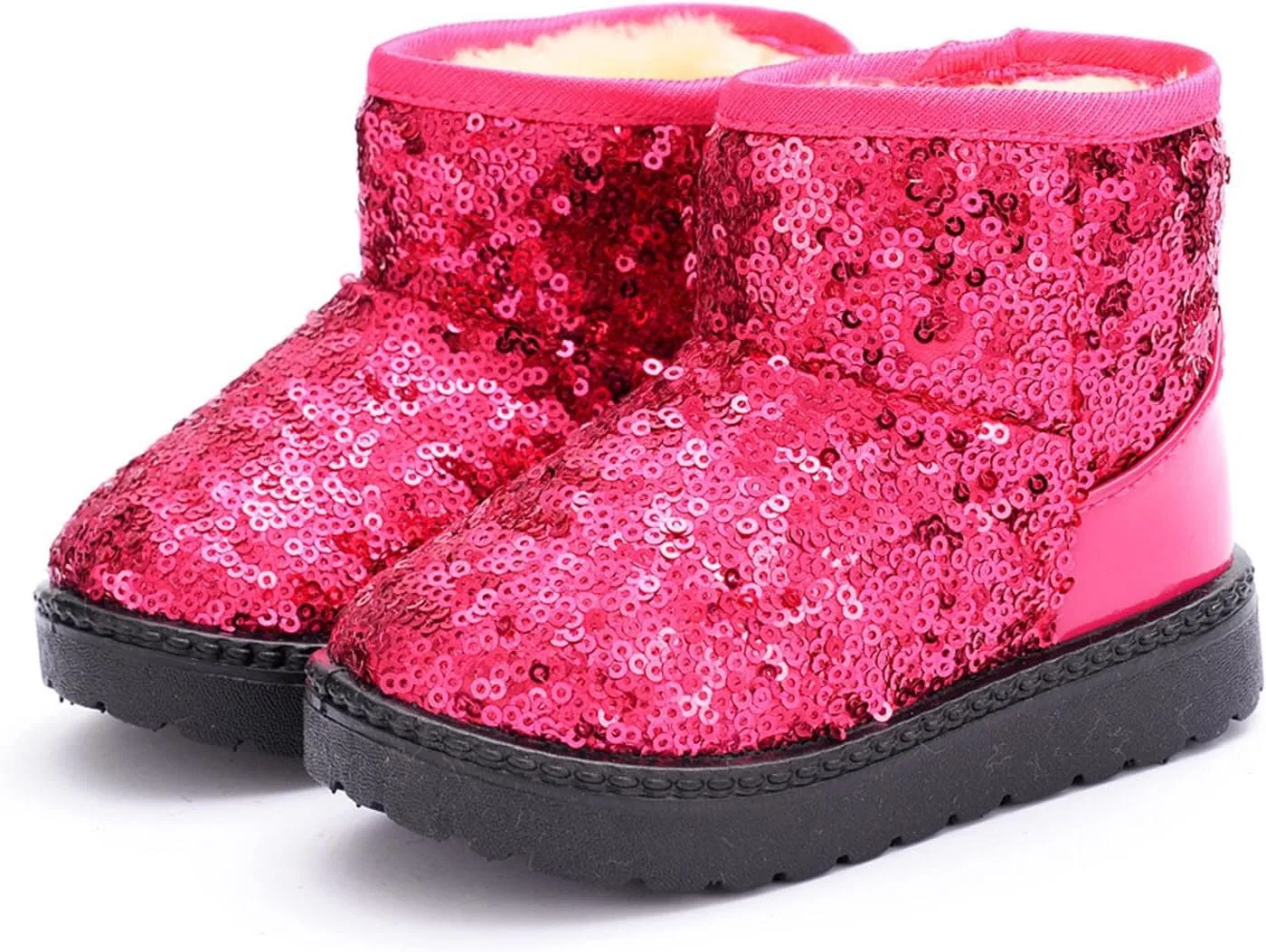 Детские ботинки для девочек с блестками на щиколотке, Hot Pink — фото 2