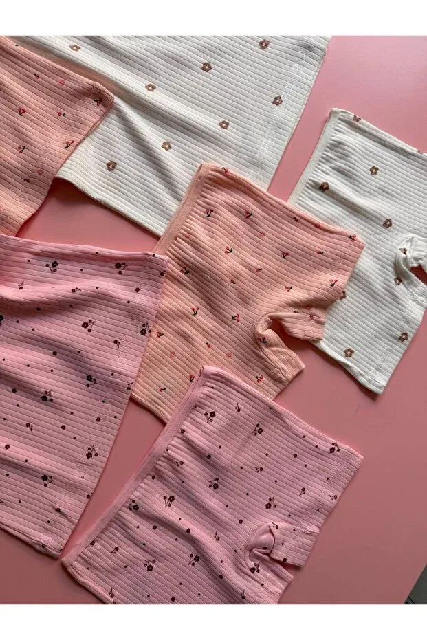 Детский комплект для девочек хлопковый Daisy Garden Victroy, Salmon-Ecru-Pink — фото 2