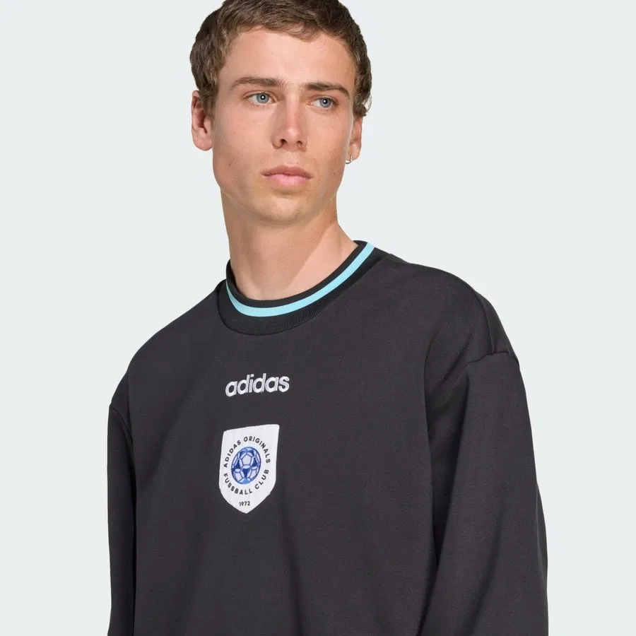 Свитшот с круглым вырезом и принтом Badge Crewneck Originals adidas, Черный — фото 4