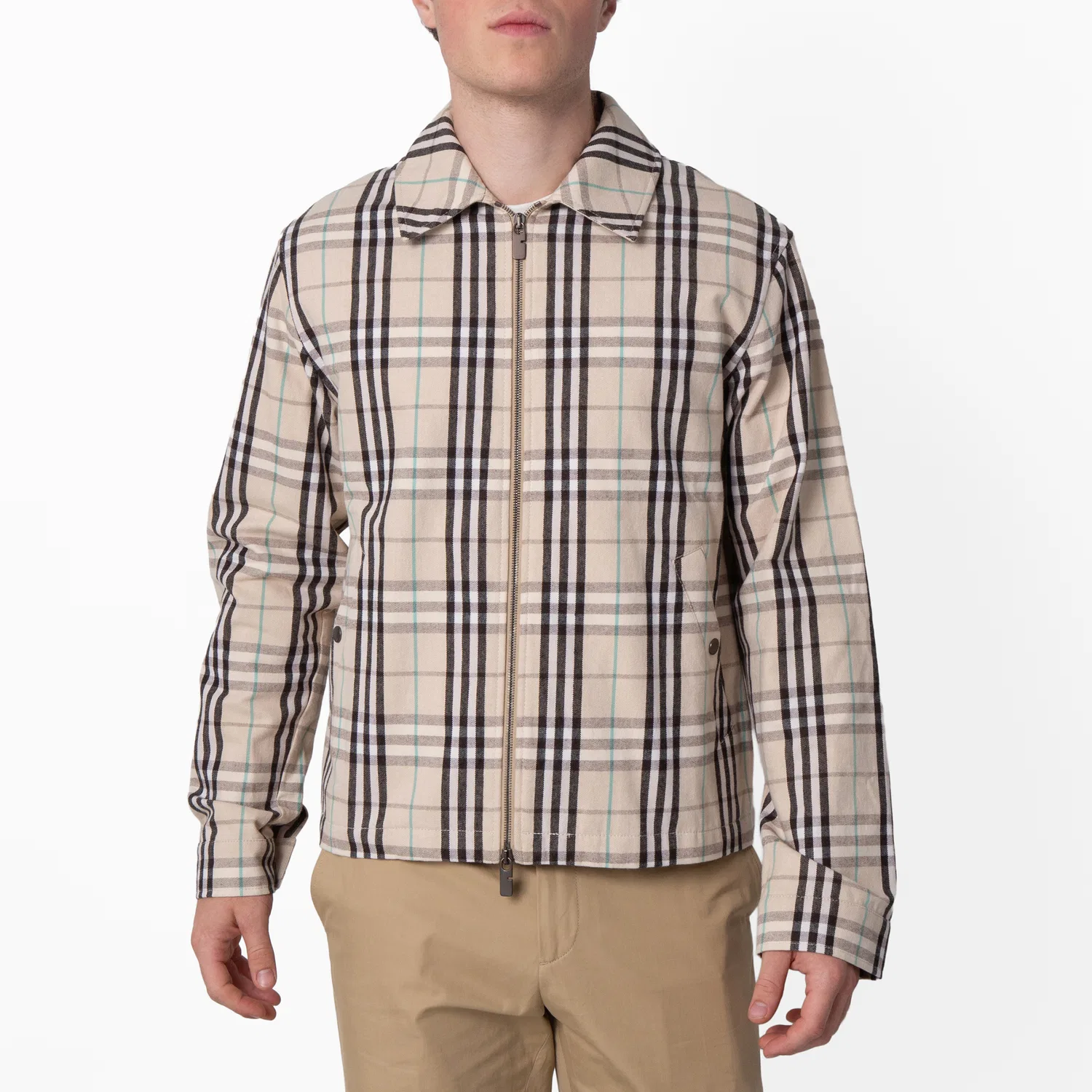 Куртка Harrington с фирменным клетчатым принтом Burberry, Husk Ip Check