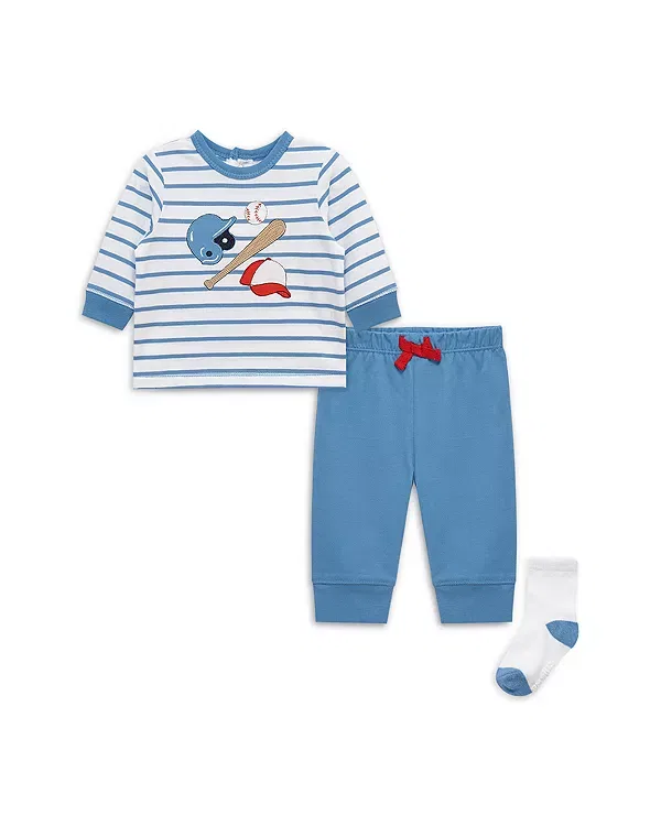 Детский комплект для мальчиков спортивный с принтом Baseball Jogger Set Little Me, синий