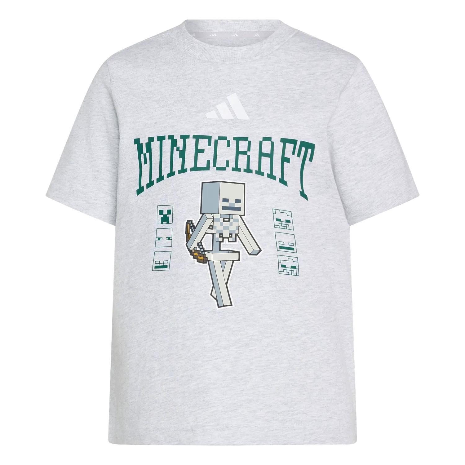 Детская футболка с принтом Minecraft Adidas, серый