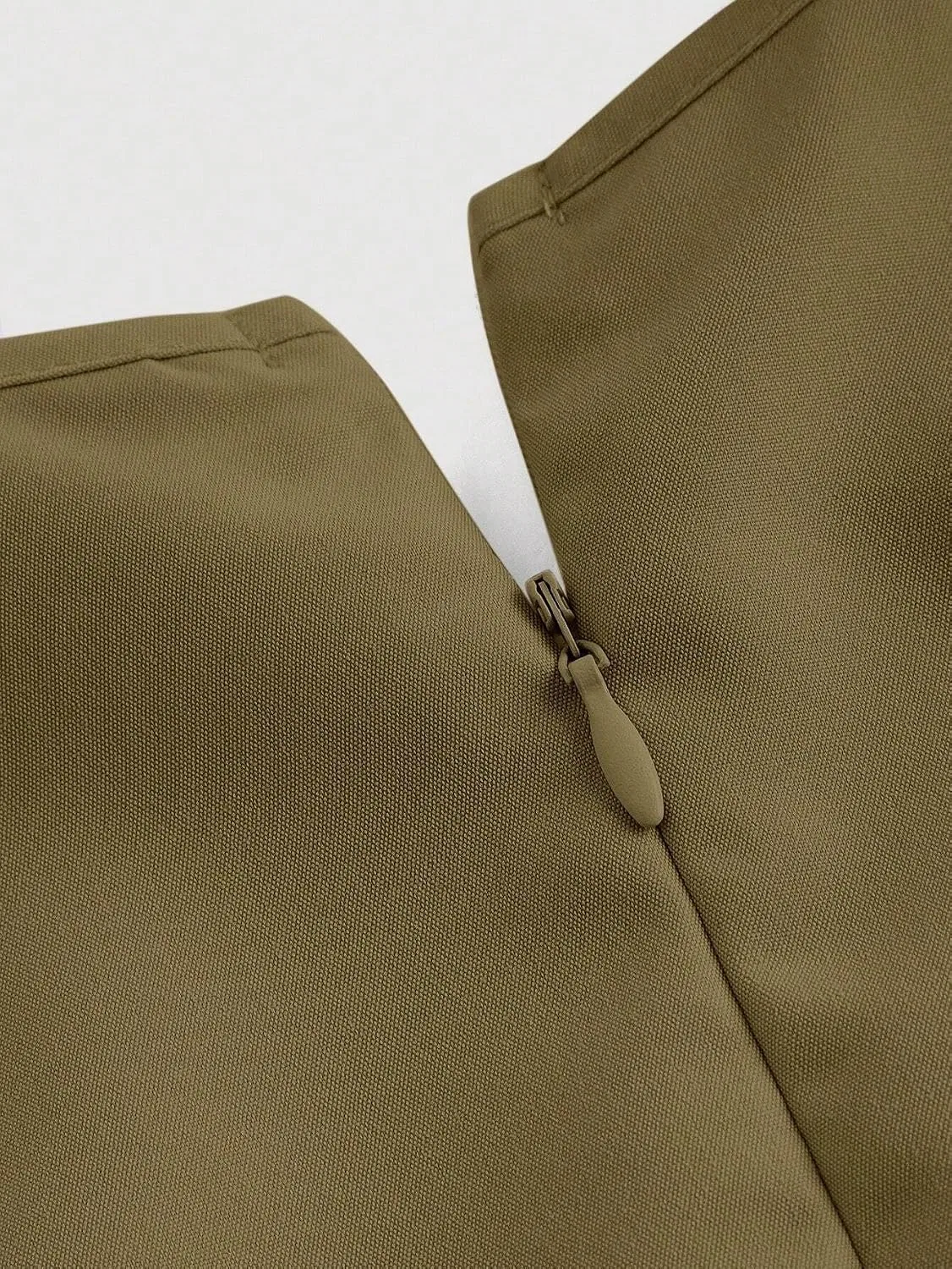 Женское повседневное платье A-силуэта на пуговицах, Army Green — фото 2