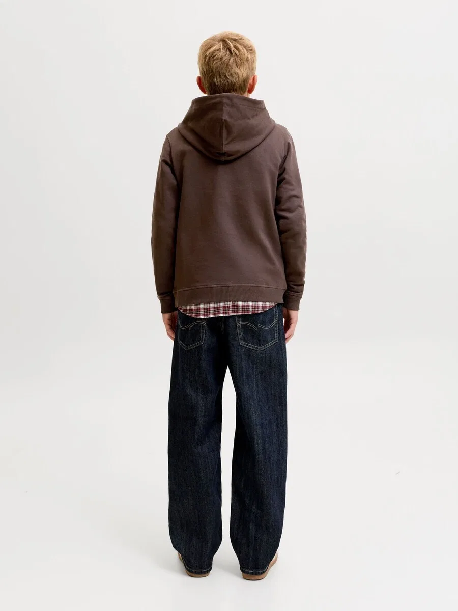 Детская толстовка коричневого цвета Jack & Jones Junior — фото 4