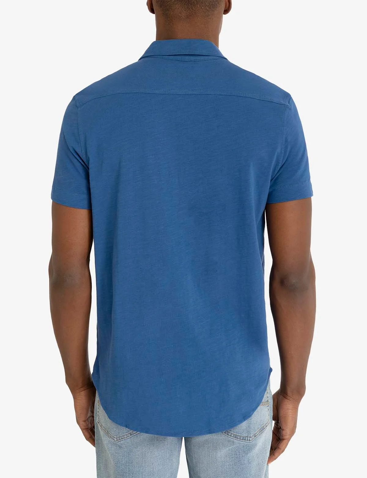 Мужская рубашка U.S. Polo Assn. Full Placket Slub Jersey, синий — фото 2