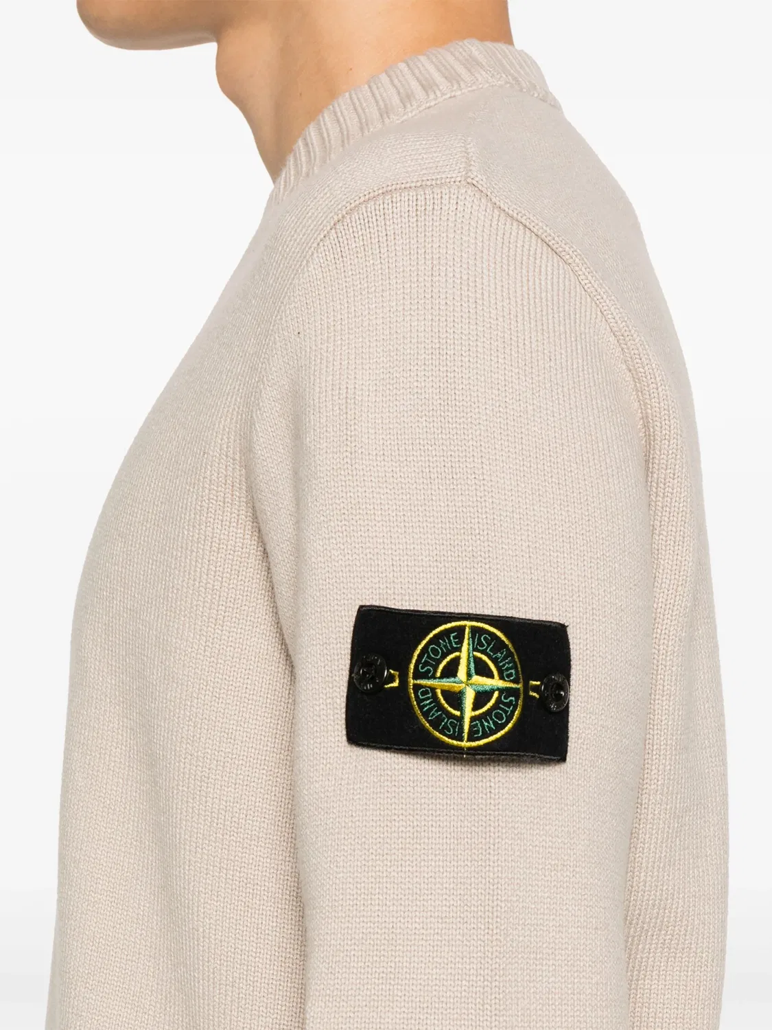 Свитер с эмблемой компаса Stone Island, бежевый — фото 2