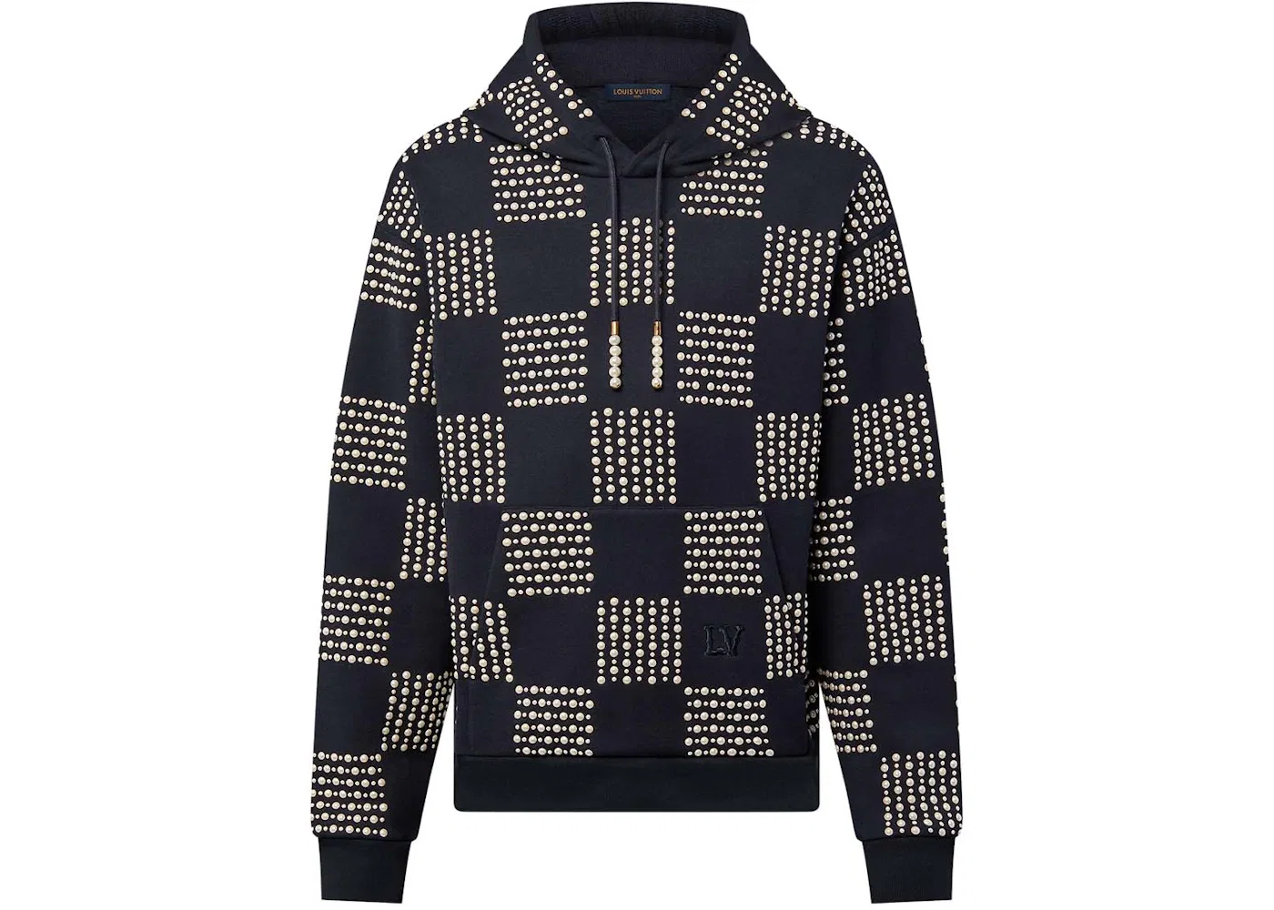 Мужская худи с вышивкой Pearl Damier Louis Vuitton, Dark Night Blue