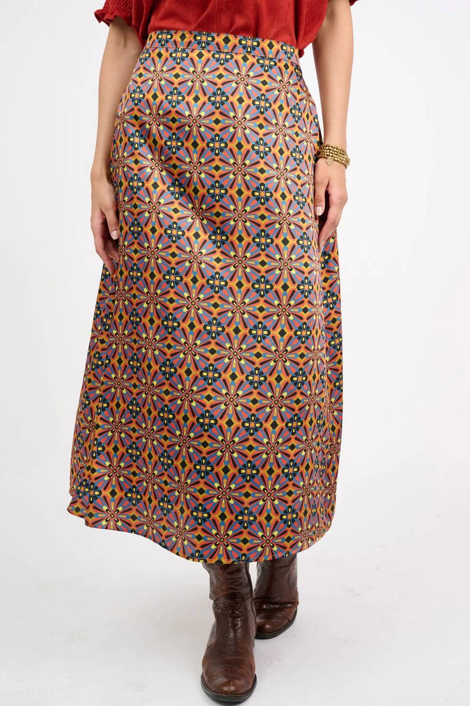 

Юбка миди с принтом в разноцветных тонах Ivy Jane, мультиколор