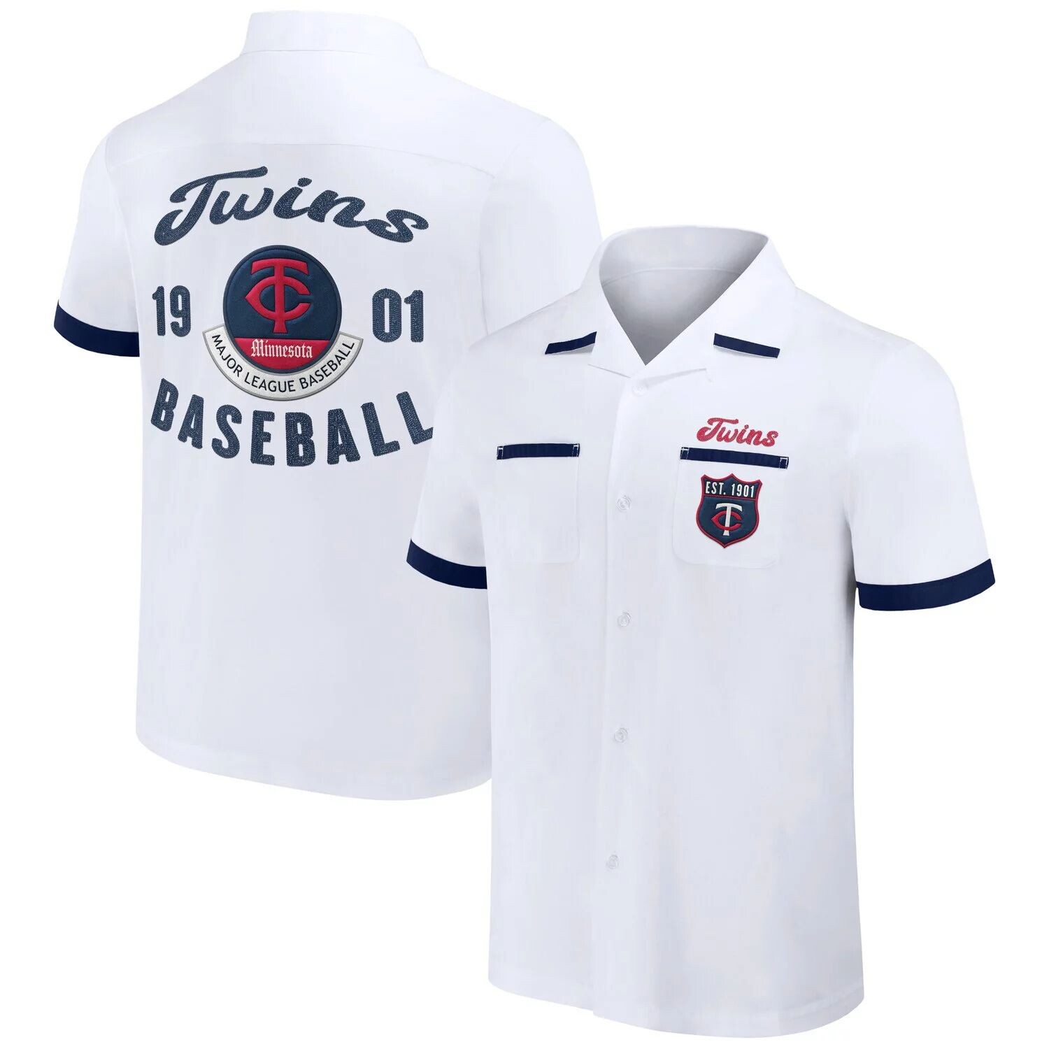 

Мужская белая рубашка на пуговицах Darius Rucker Collection от Fanatics Minnesota Twins Bowling