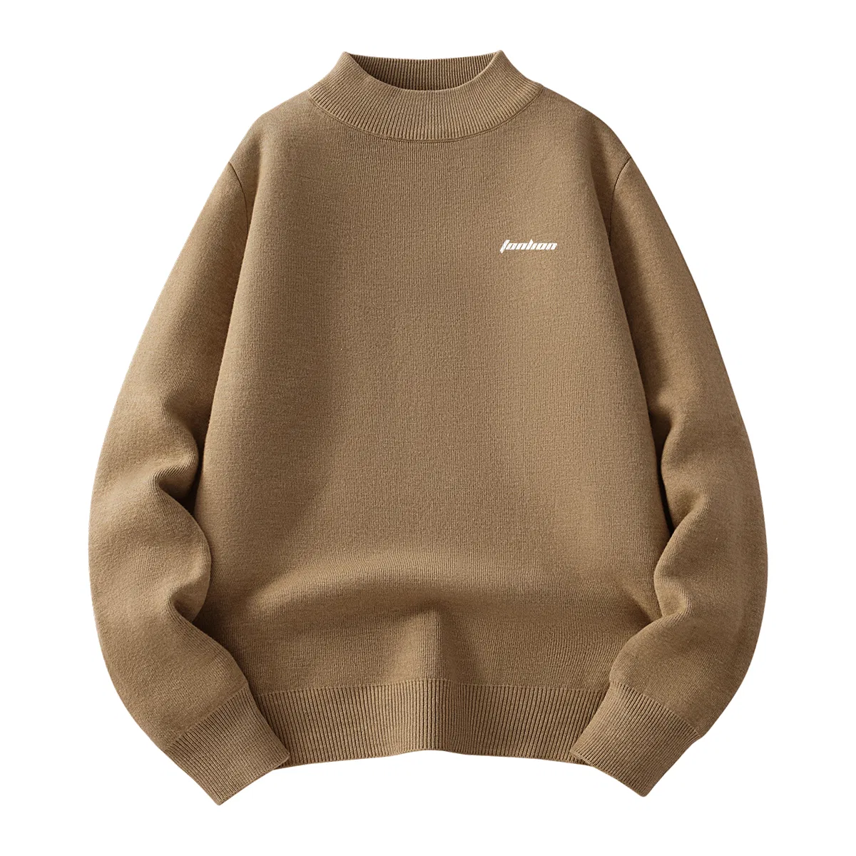 Детский свитер с высоким воротом Tonlion, Цвет: Half-high collar coffee (tn Tang Lion Speed White Chest Label)