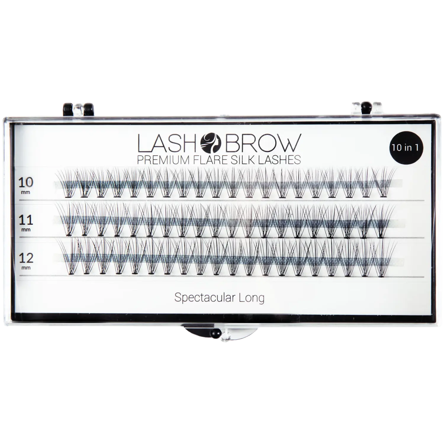 

Lash Brow Flare Silk Spectacular Long пучки накладных ресниц, 1 упаковка