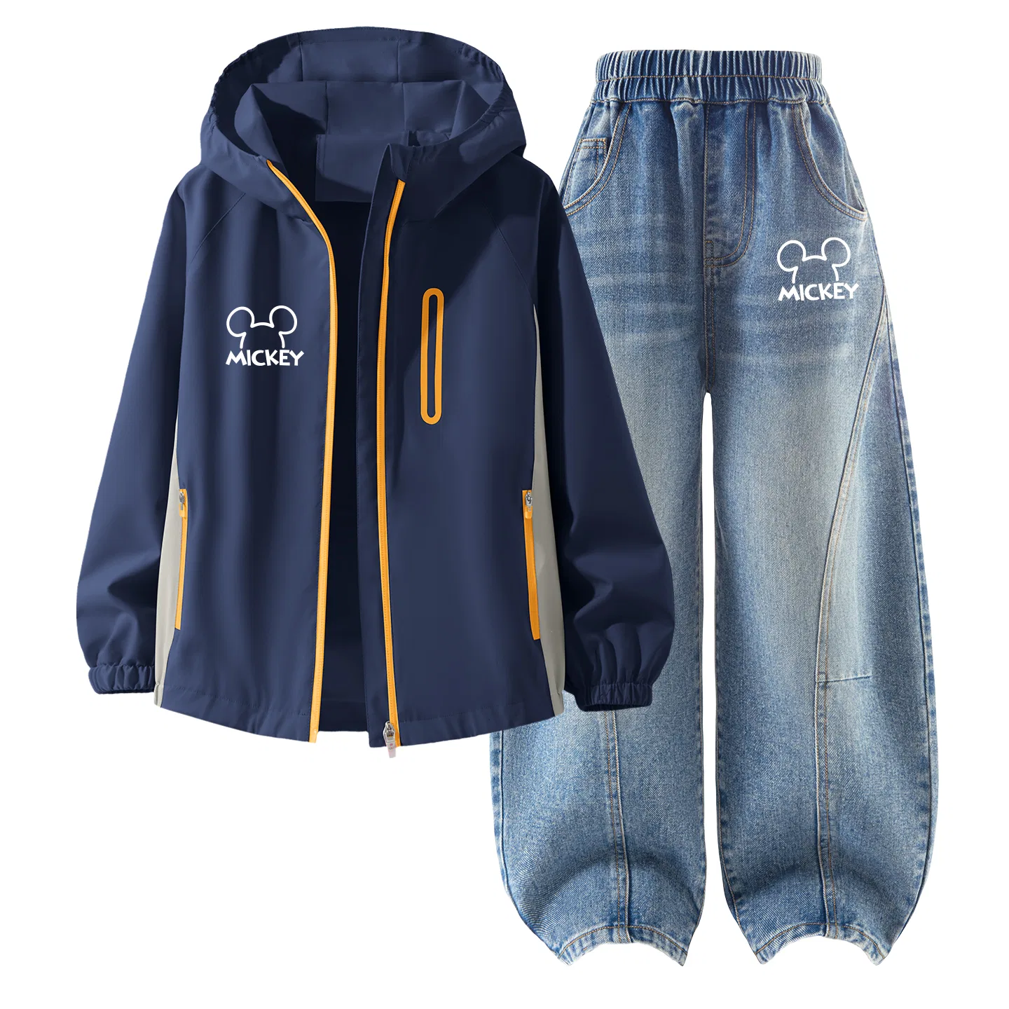 Детский спортивный комплект с капюшоном, дышащий, Disney, Thick Board Di Line K_Left Trace Blue+Di Line K Denim Blue — фото 4