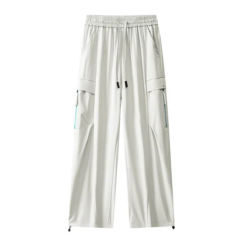 Детские штаны карго с завязками Red bean, Light Gray