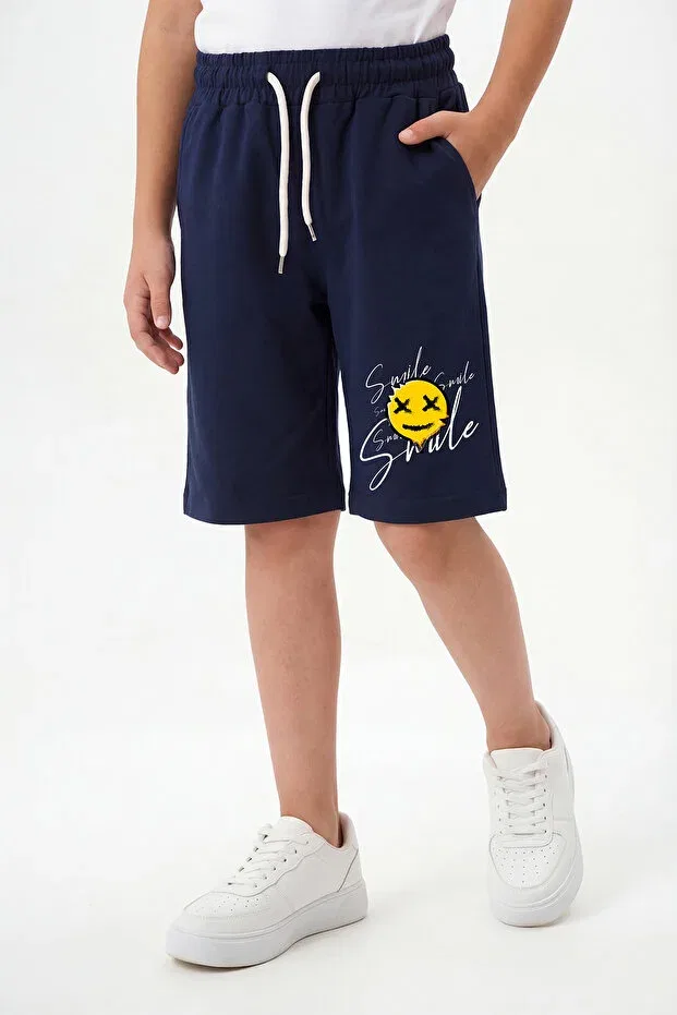 Детские шорты для мальчиков с принтом Smile Fyk Collection, Navy Blue