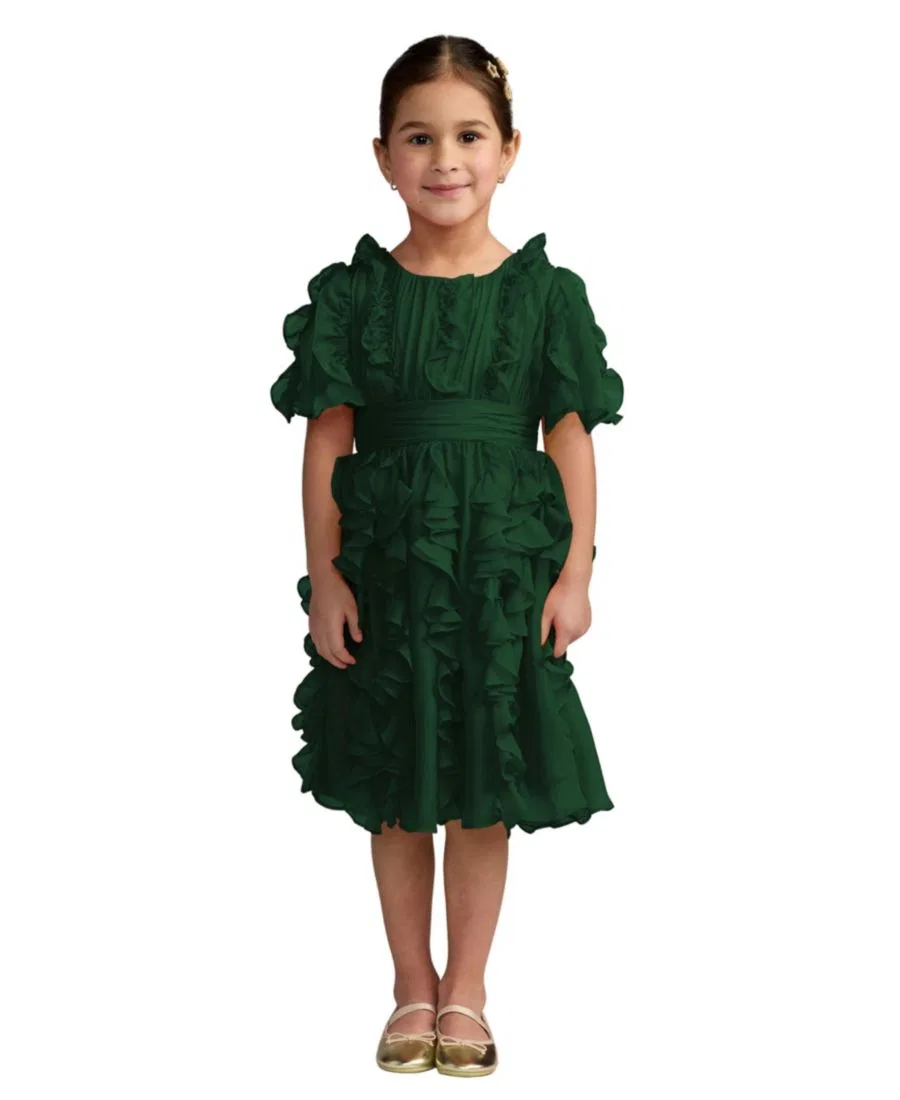 Детское платье для девочек с воланами Mac Duggal, Emerald