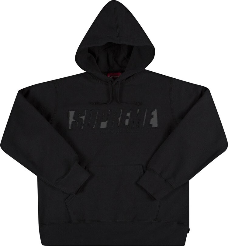 

Толстовка Supreme Reflective Cutout Hooded Sweatshirt 'Black', черный