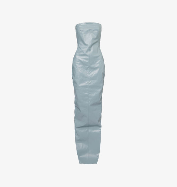 

Платье-Бюстье бандо из денима макси Rick Owens, белый