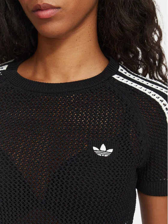Футболка regular fit Knitted Crochet Tee Adidas, черный — фото 4