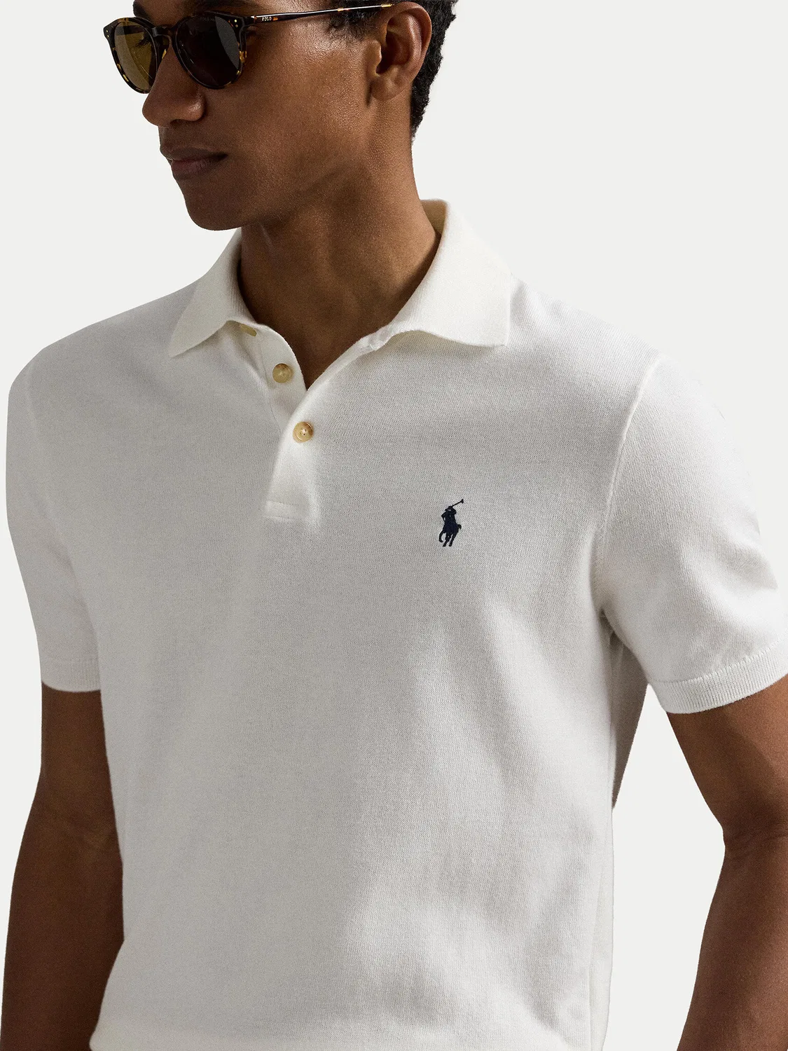 Мужское поло стандартного кроя Polo Ralph Lauren, белый — фото 4