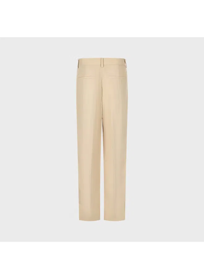 Брюки свободного кроя хлопковые Zara, светло-хаки — фото 3