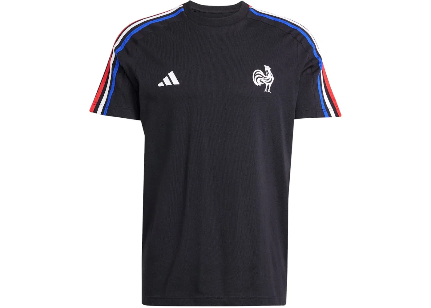 Мужская футболка с принтом 3-Stripes Adidas France Essentials, черный