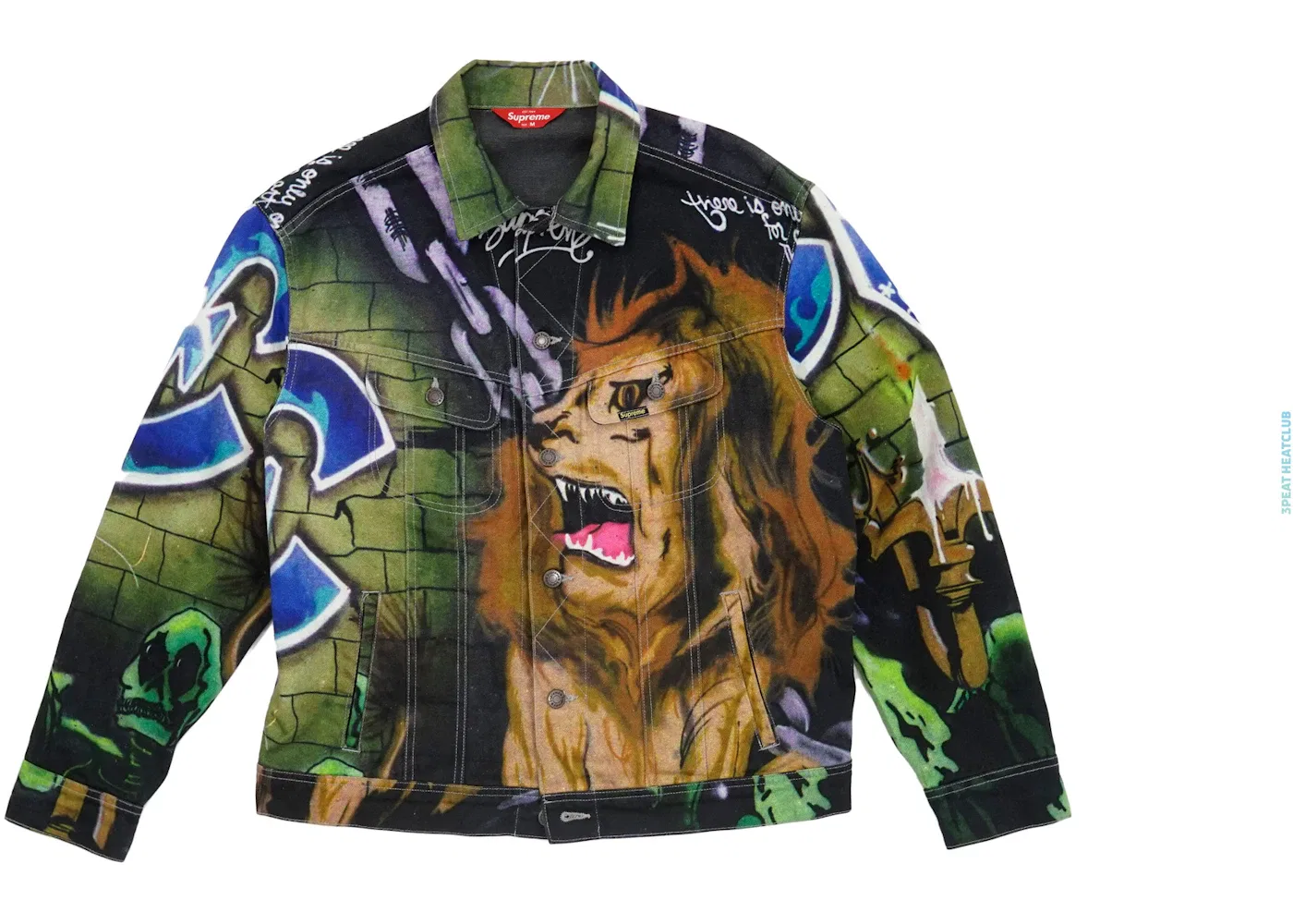 Мужская джинсовая куртка-тракер с принтом Supreme Lion's Den Denim Trucker Jacket, Multi