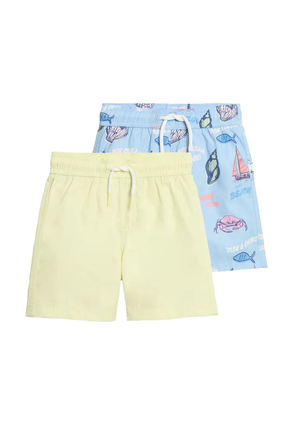 Комплект из 2 плавательных шорт с принтом Marks & Spencer, Blue Mix