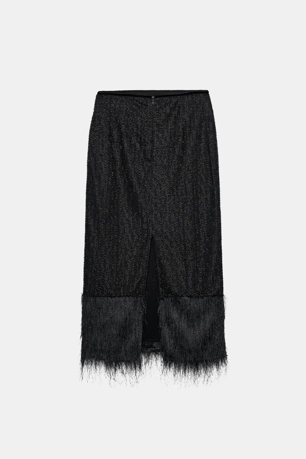 Прямая юбка с бисером из коллекции ZW ZARA, Black — фото 3