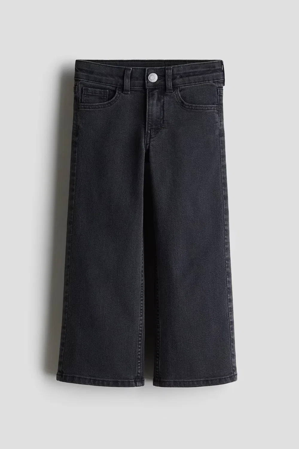 Джинсы с широкими штанинами из суперэластичной ткани H&M, Denimschwarz — фото 4