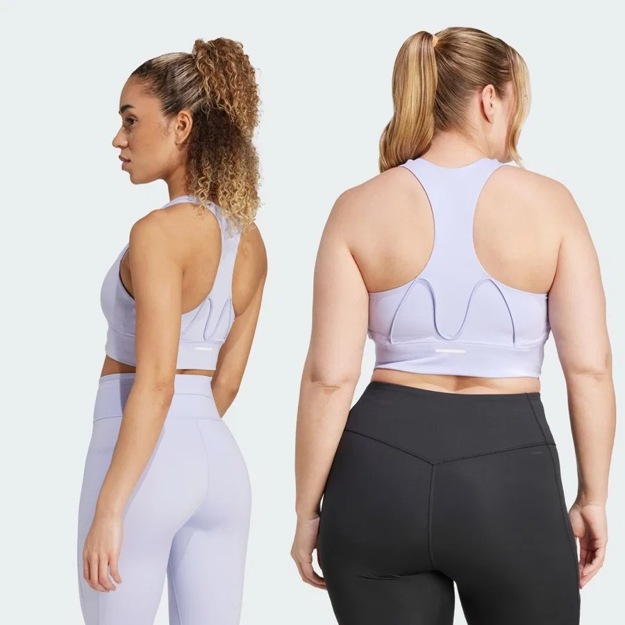 Спортивный бюстгальтер средней поддержки с карманами Run Pocket Medium Support Bra adidas, Фиолетовый — фото 4