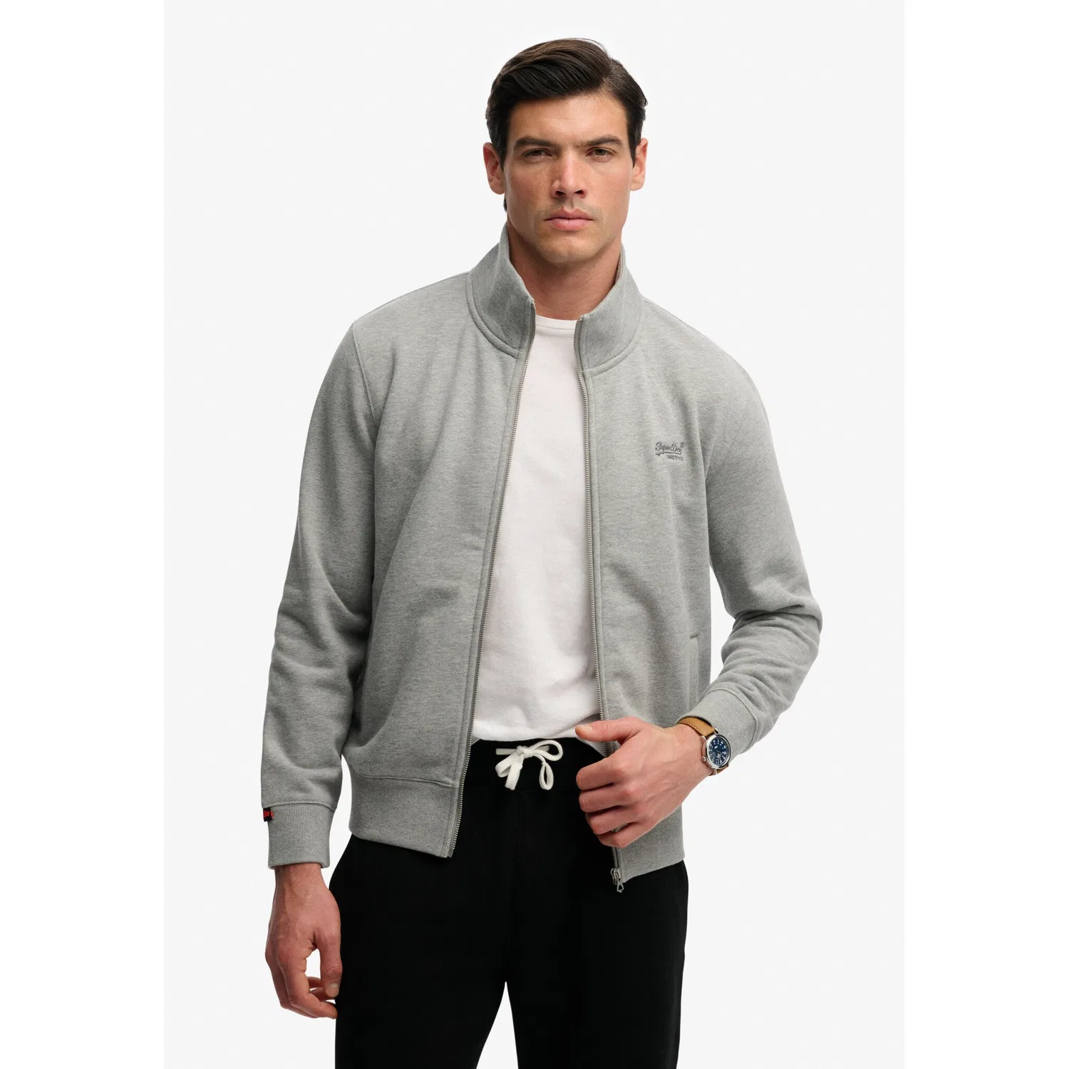 Мужской свитшот с капюшоном с логотипом Superdry, Sleet Grey Marl — фото 3
