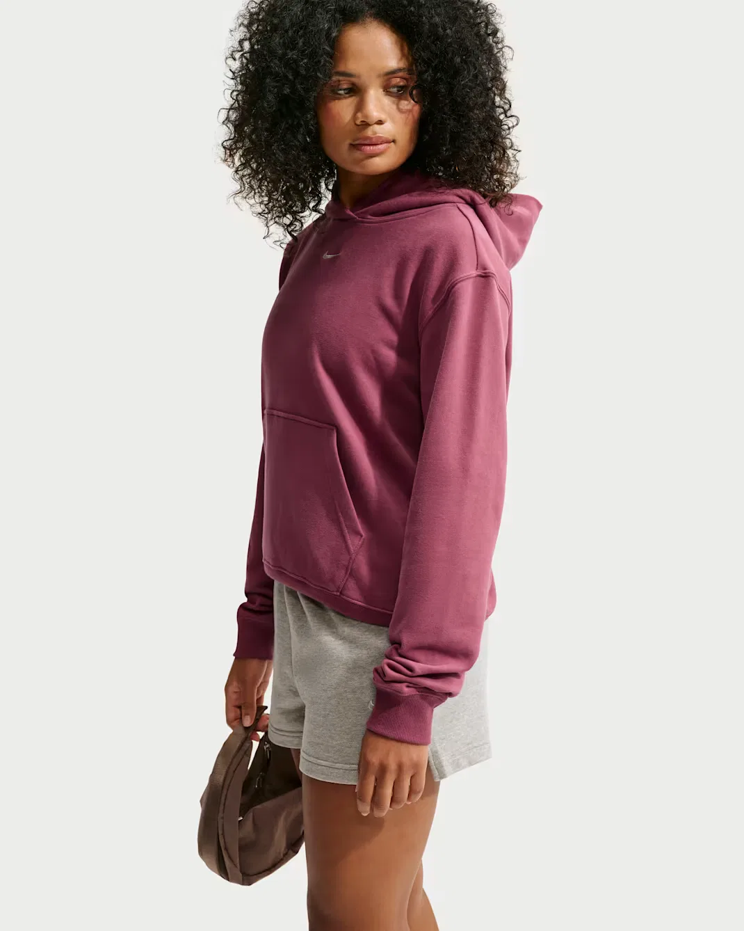 Женская толстовка с капюшоном Nike Studio Fleece Lightweight "French Terry", Pink Smoke/Sail