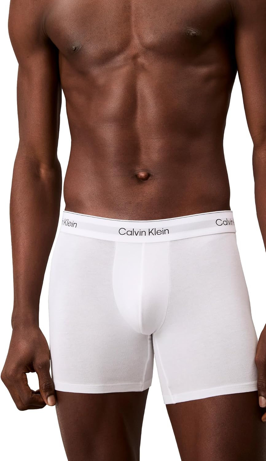 Мужские трусы-боксеры Calvin Klein Icon Cotton Stretch, 3 пары, Grey Heather, White, Black — фото 4