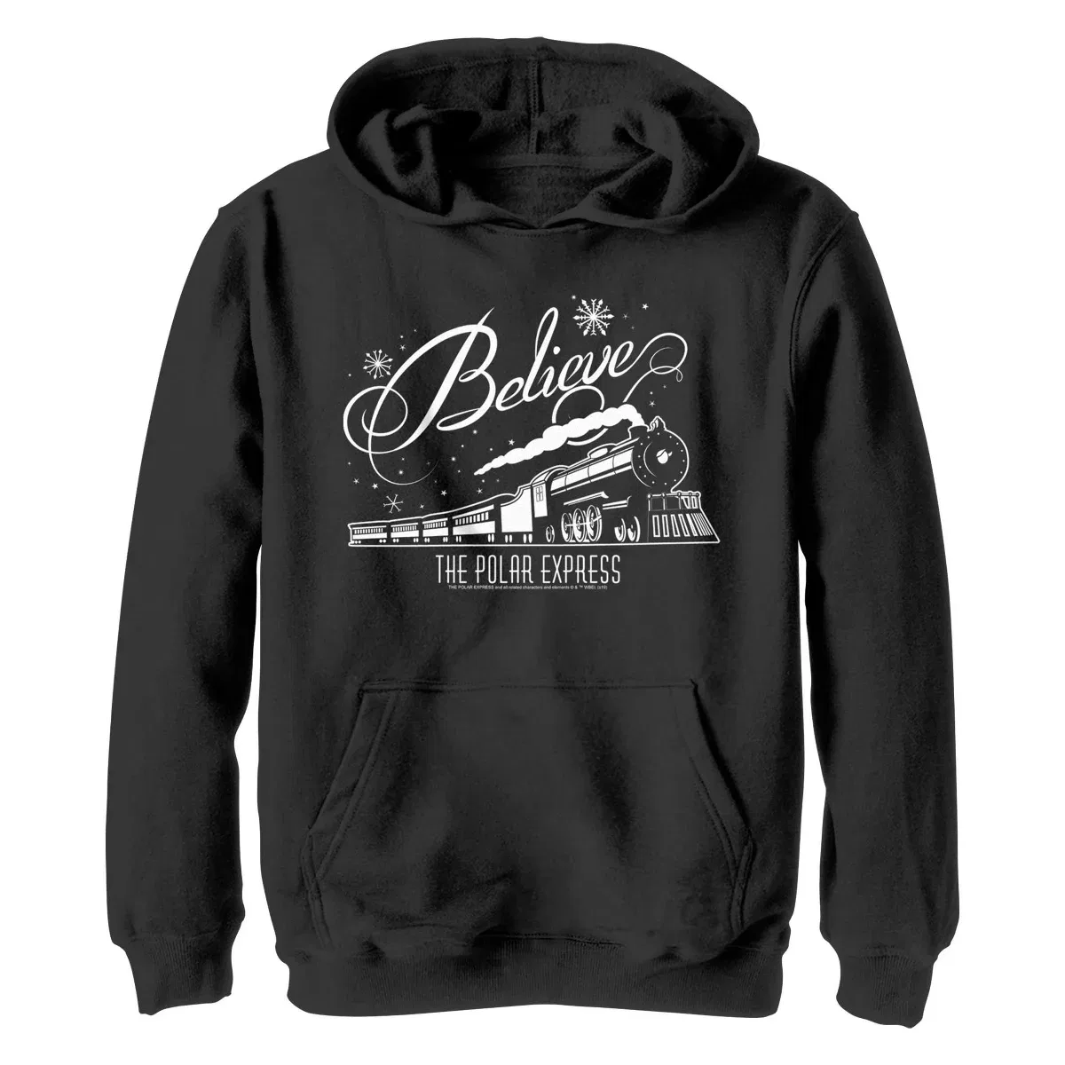 Детский худи с принтом Believe Retro Train The Polar Express, Black