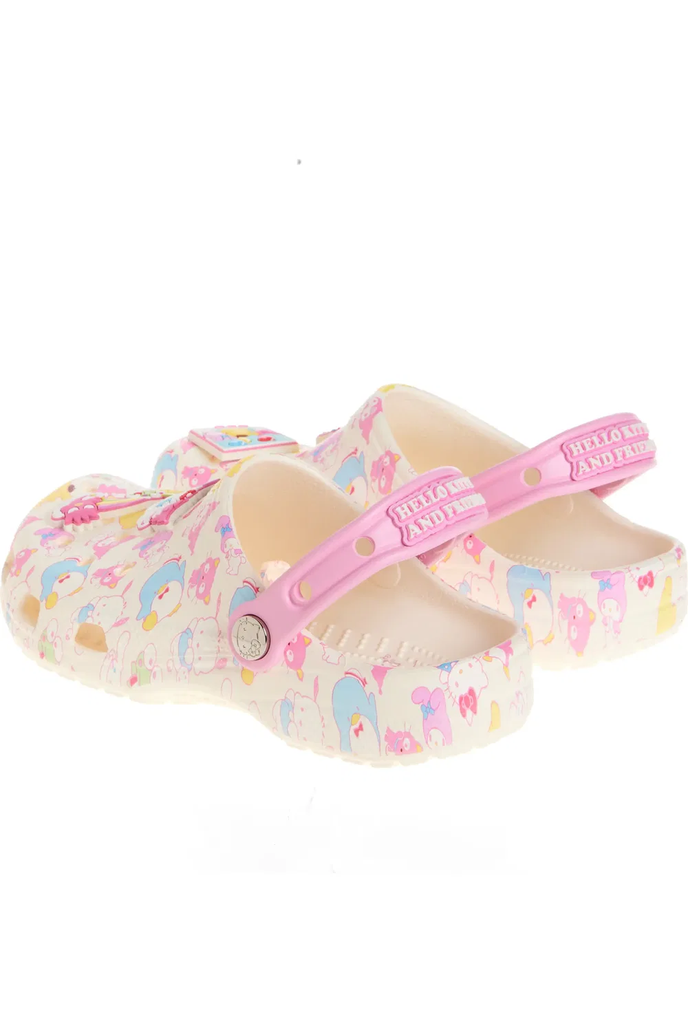 Детские клоги водонепроницаемые с Hello Kitty Classic Clog Crocs, Ivory/Pink Multi — фото 2